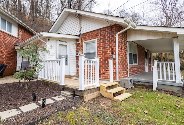 exterior space with a porch