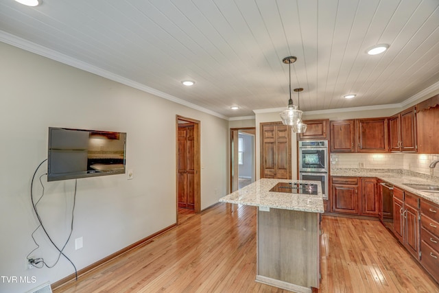 205 Donegal Way Unit 205, Bristol, TN 37620 - kitchen with recessed lighting, stainless steel double oven, a sink, dishwashing machine, and light wood-style floors