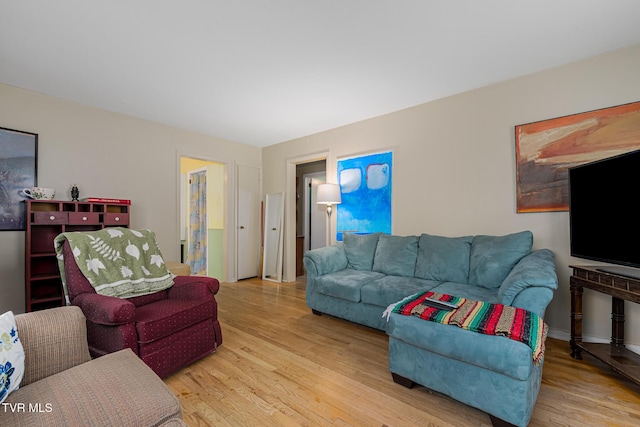 living room featuring light hardwood / wood-style floors