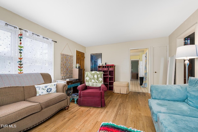 living room featuring light hardwood / wood-style flooring