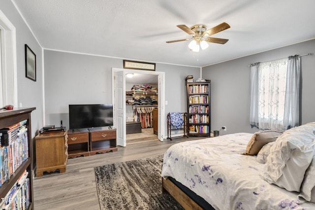 10955 Middle Wallens Creek Rd, Jonesville, VA 24263 - bedroom featuring light wood-style flooring, a closet, ceiling fan, and a walk in closet