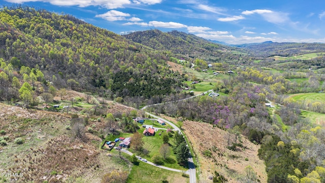 10955 Middle Wallens Creek Rd, Jonesville, VA 24263 - drone / aerial view featuring a view of trees and a mountain view