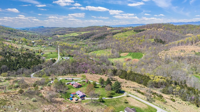 10955 Middle Wallens Creek Rd, Jonesville, VA 24263 - aerial view with a wooded view and a mountain view