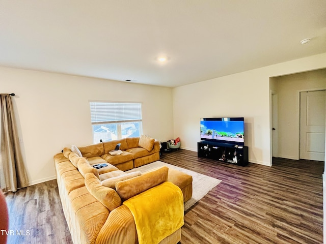 living room featuring hardwood / wood-style flooring