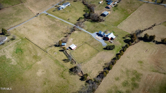 aerial view with a rural view