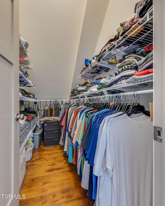 spacious closet featuring light wood-style floors