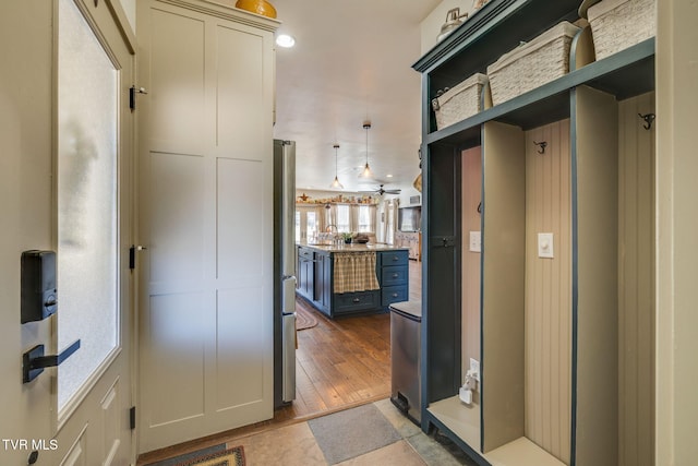 mudroom featuring wood finished floors