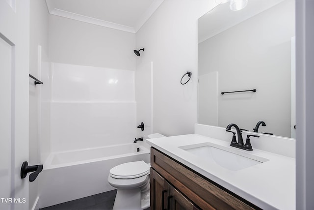 294 River Pointe Dr, Greeneville, TN 37743 - full bath with vanity, bathtub / shower combination, toilet, and crown molding
