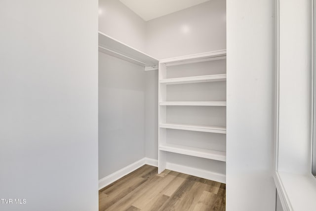 spacious closet with wood finished floors