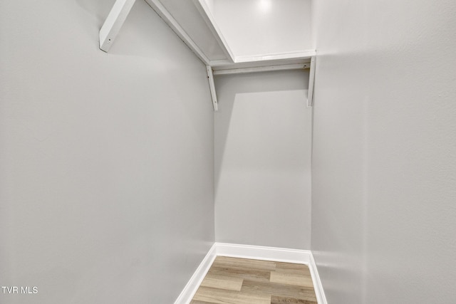 spacious closet featuring wood finished floors