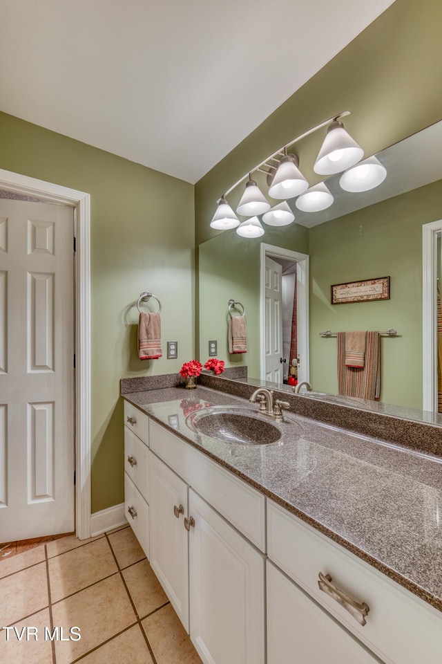 bathroom featuring vanity and tile patterned floors