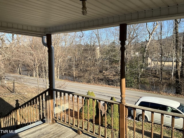 wooden deck with a porch