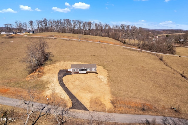 aerial view featuring a rural view