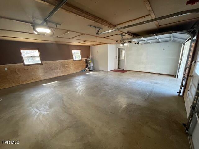 garage with water heater