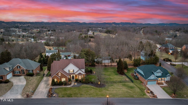 aerial view with a residential view