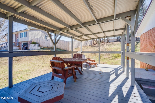 wooden terrace with fence