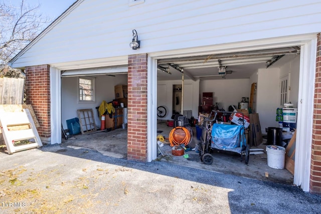 garage featuring a garage door opener