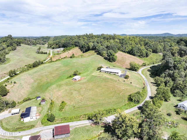 aerial view with a rural view