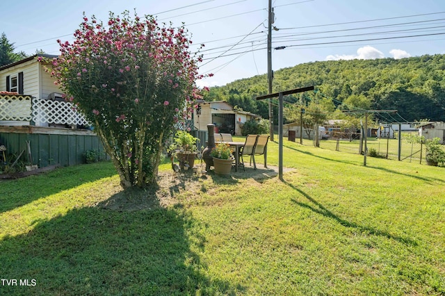 view of yard with fence