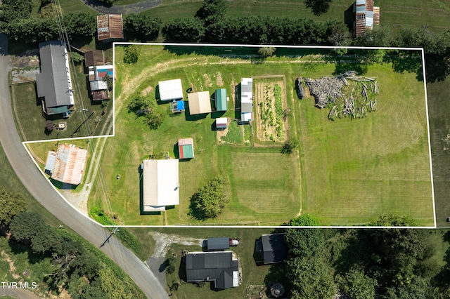 aerial view with a rural view