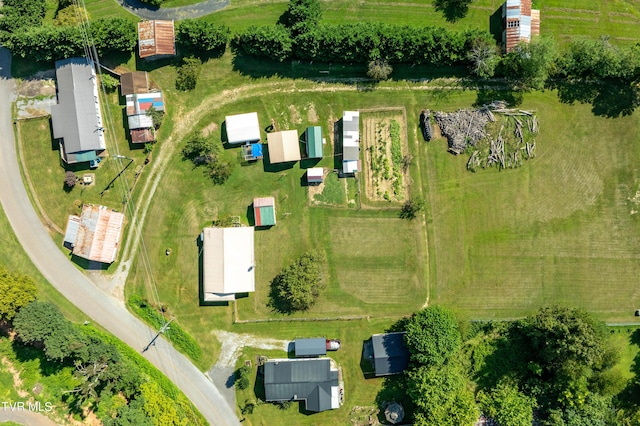 aerial view featuring a rural view