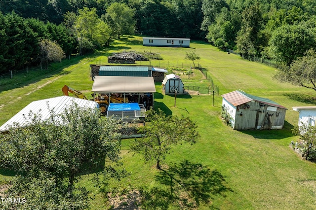 bird's eye view featuring a rural view