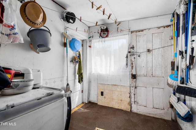 interior space featuring laundry area