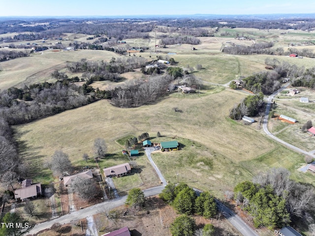 aerial view featuring a rural view