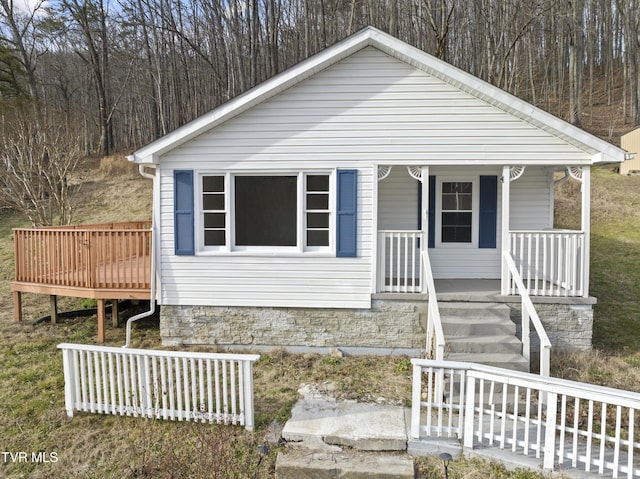 bungalow-style home featuring a porch