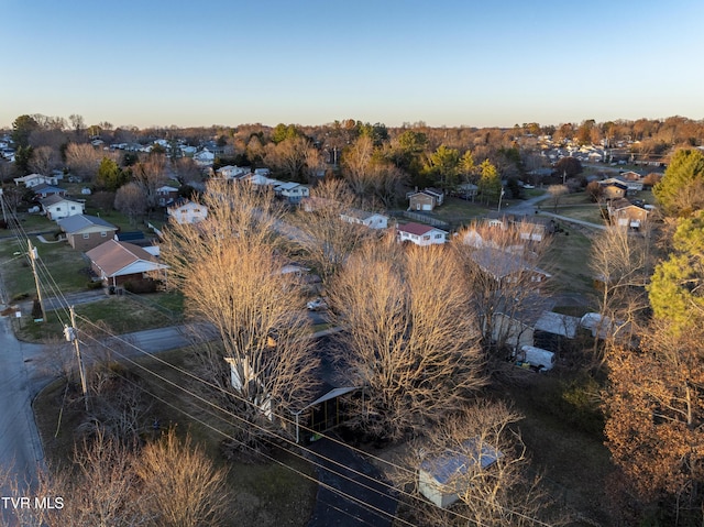 bird's eye view with a residential view