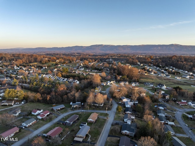 aerial view with a residential view and a mountain view