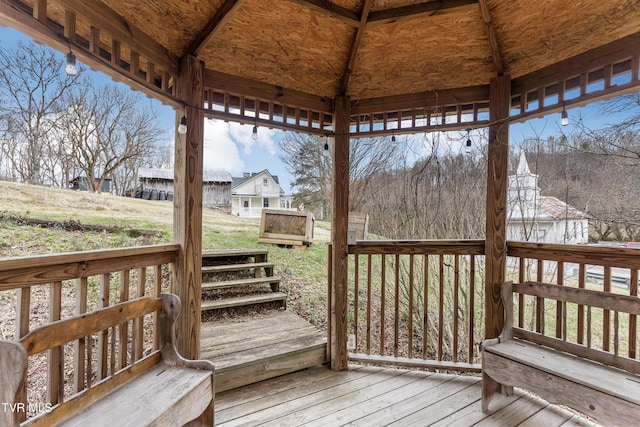 deck with a gazebo