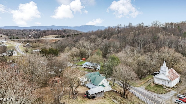 bird's eye view featuring a mountain view