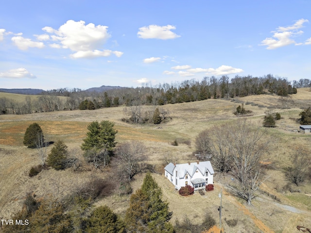 aerial view with a rural view