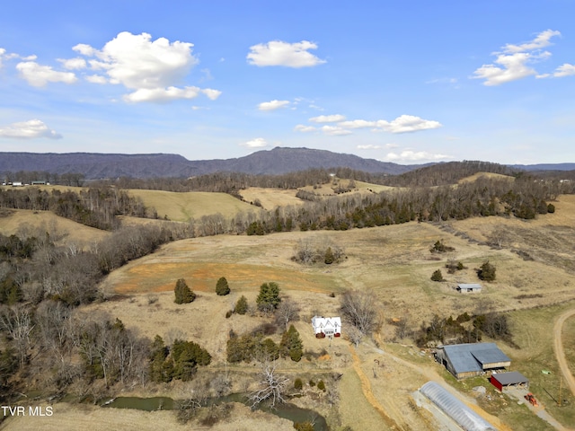 view of mountain feature featuring a rural view