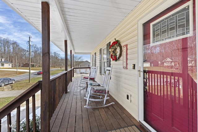 deck with a porch