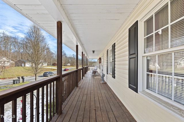 deck featuring a porch