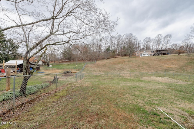 view of yard with fence