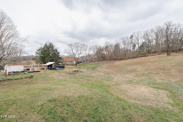 view of yard with fence