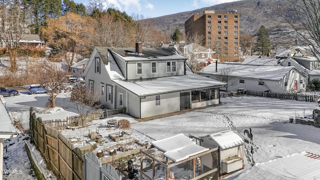 exterior space with a mountain view