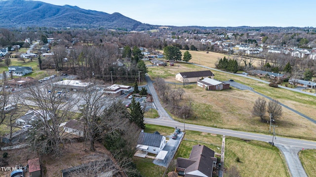 aerial view featuring a residential view and a mountain view