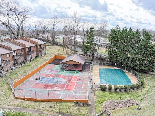 community pool with fence