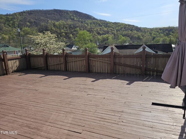 316 W Shawnee Ave, Big Stone Gap, VA 24219 - deck featuring a mountain view and a forest view