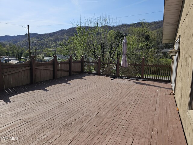 316 W Shawnee Ave, Big Stone Gap, VA 24219 - wooden terrace with a mountain view