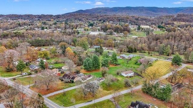 drone / aerial view with a mountain view