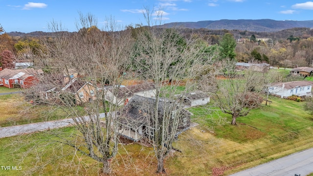 bird's eye view with a mountain view