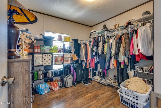 spacious closet with wood finished floors