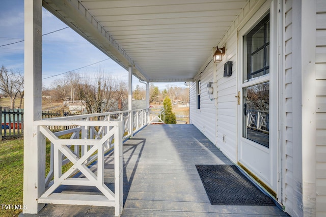 view of patio featuring a porch