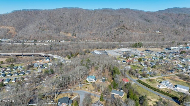 bird's eye view with a residential view and a mountain view