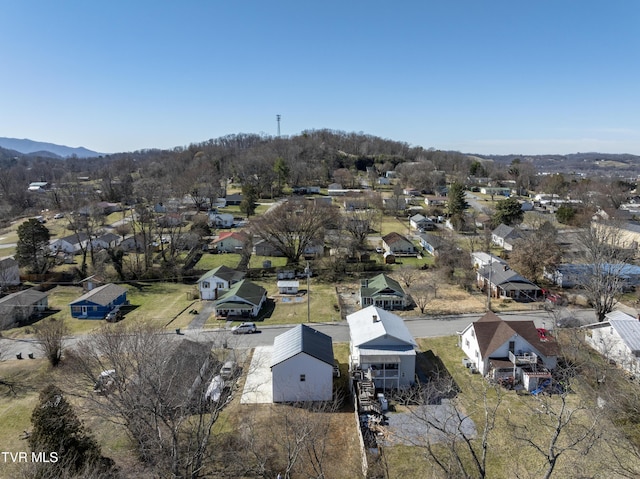 bird's eye view with a residential view and a mountain view